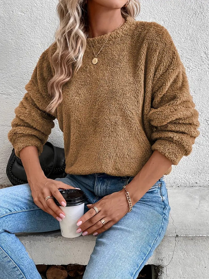 Vivian Maglione Fleece Dame – Myk og Varm Genser med Romslig Passform og Casual Stil