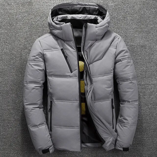 Zavien Veste de Ski Homme Coupe Slim – Veste d'Hiver avec Capuche Rembourrée et Isolation Thermique