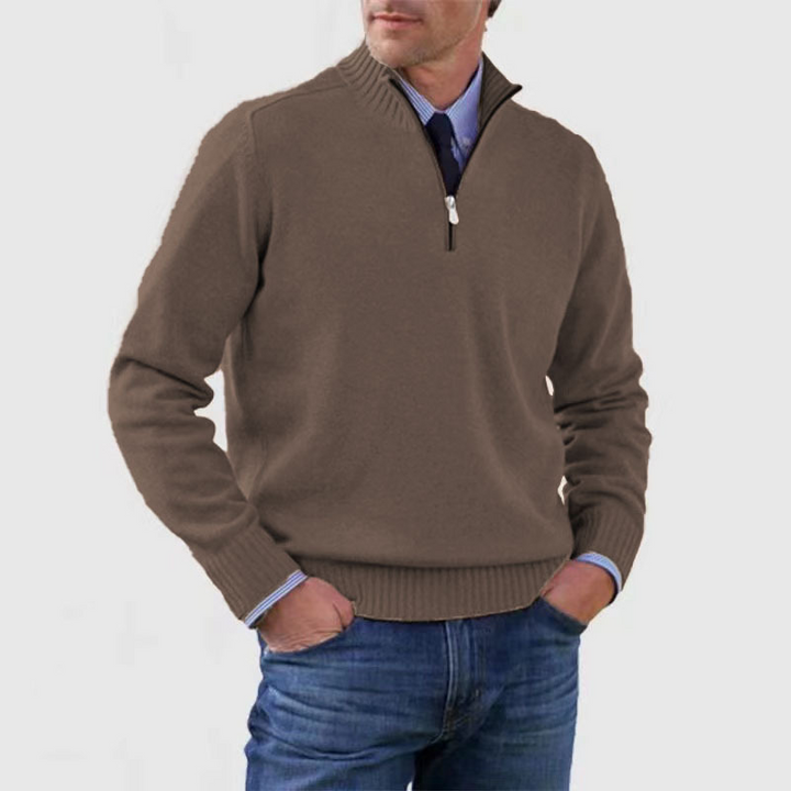 Arvid Maglione Hombre con Media Cremallera – Suéter de Punto con Cuello Alto de Estilo Elegante