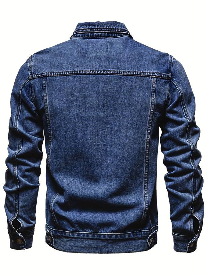Bodhi Kurtka Męska z Denimu – Dopasowana Kurtka Jeansowa z Elastanem i Zapięciem na Guziki
