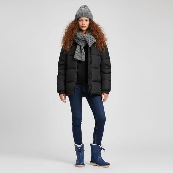 Bottes d'hiver en cuir pour femme – Imperméables avec doublure en peau de mouton et semelle antidérapante