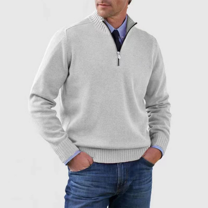 Arvid Maglione Hombre con Media Cremallera – Suéter de Punto con Cuello Alto de Estilo Elegante