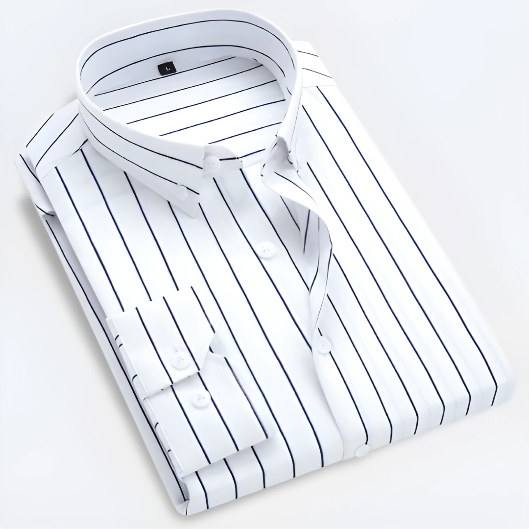 Men's Shirt With Button Closure | Striped Collar