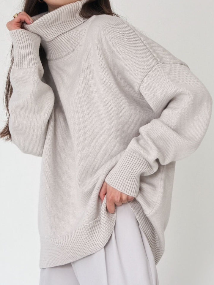 Marian Maglione Donna Oversize z Wysokim Kołnierzem – Miękki Sweter Zimowy o Luźnym Kroju