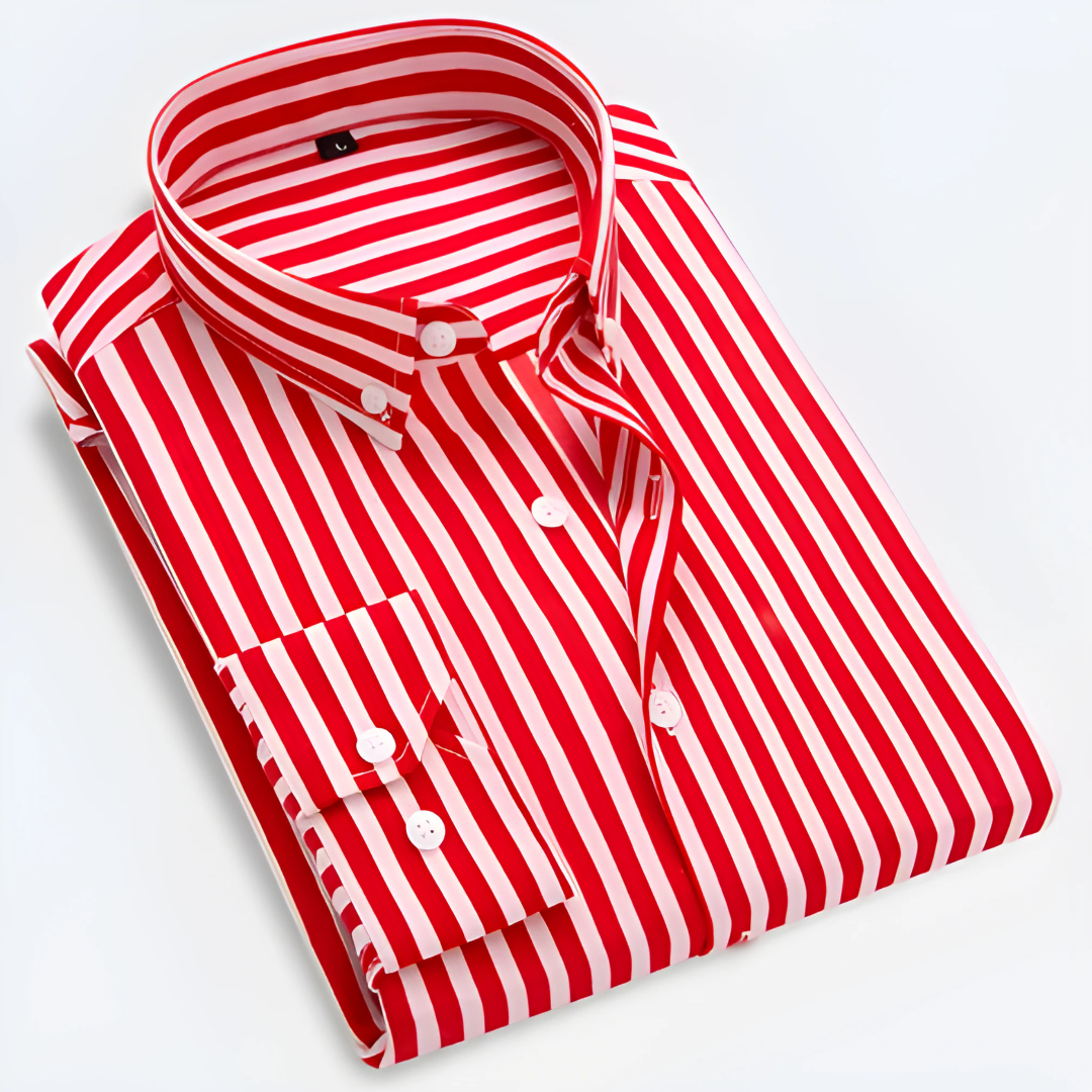 Men's Shirt With Button Closure | Striped Collar