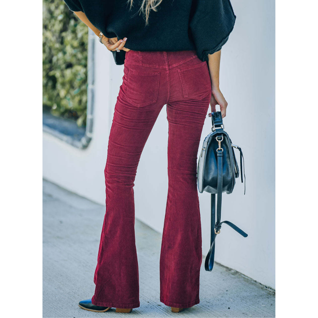 Jeans en velours côtelé pour femme | Taille haute