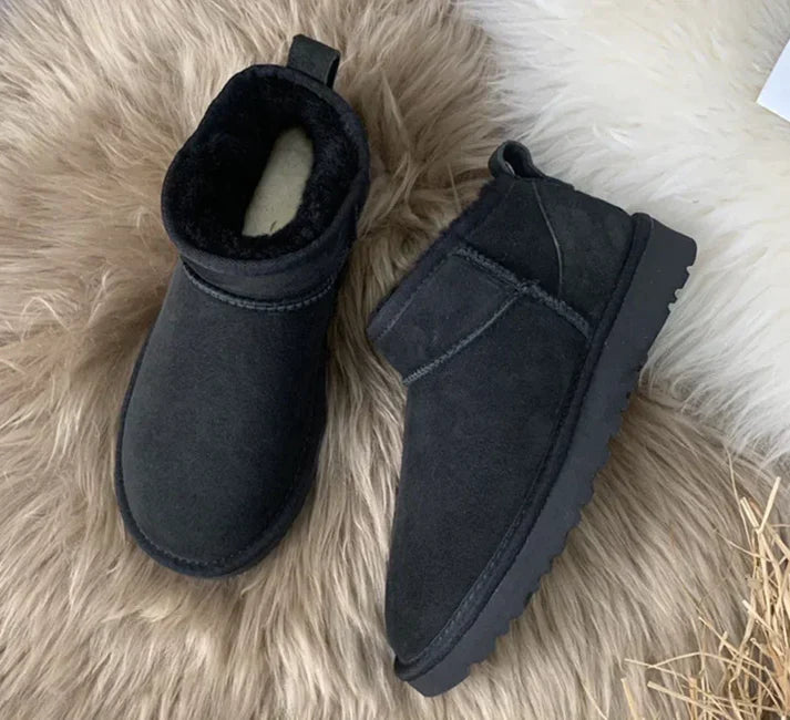 Shan Mini Botines para Mujer – Botines de Invierno con Efecto Ante y Forro Caliente
