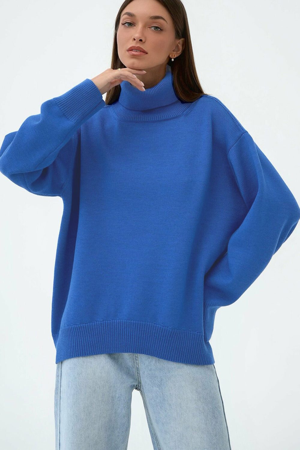 Marian Maglione Donna Oversize z Wysokim Kołnierzem – Miękki Sweter Zimowy o Luźnym Kroju