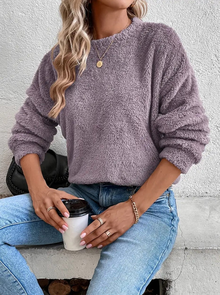 Vivian Maglione Fleece Dame – Myk og Varm Genser med Romslig Passform og Casual Stil