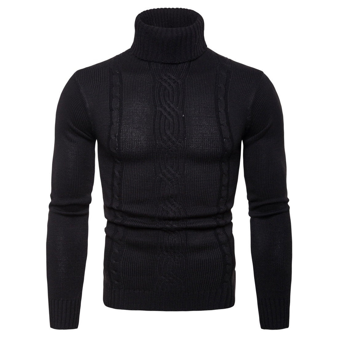 Zaylen Maglione Hombre de Cuello Alto – Suéter de Trenzas Gruesas Caliente con Estructura Robusta