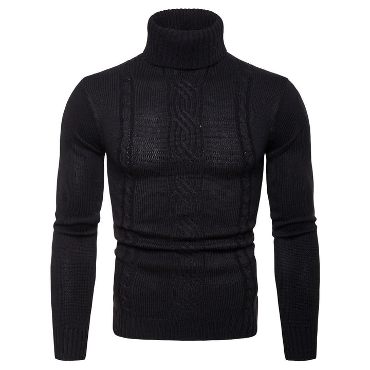 Zaylen Maglione Hombre de Cuello Alto – Suéter de Trenzas Gruesas Caliente con Estructura Robusta