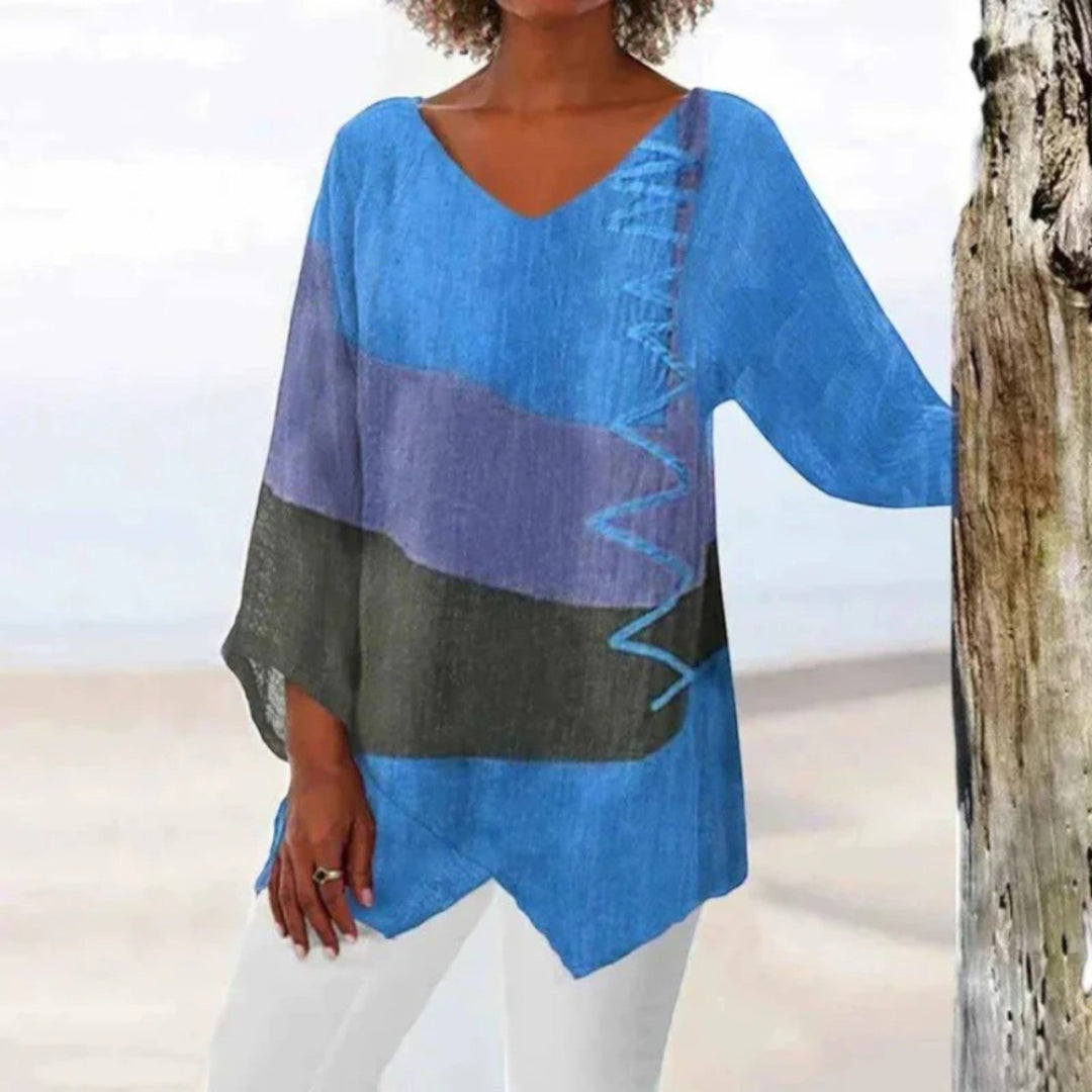 Calista | Camicetta Casual Con Scollo A V Da Donna | Manica Lunga