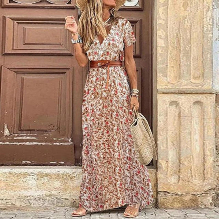 Aurora | Abito Estivo Bohémien Con Scollo A V Per Donna | Maxi