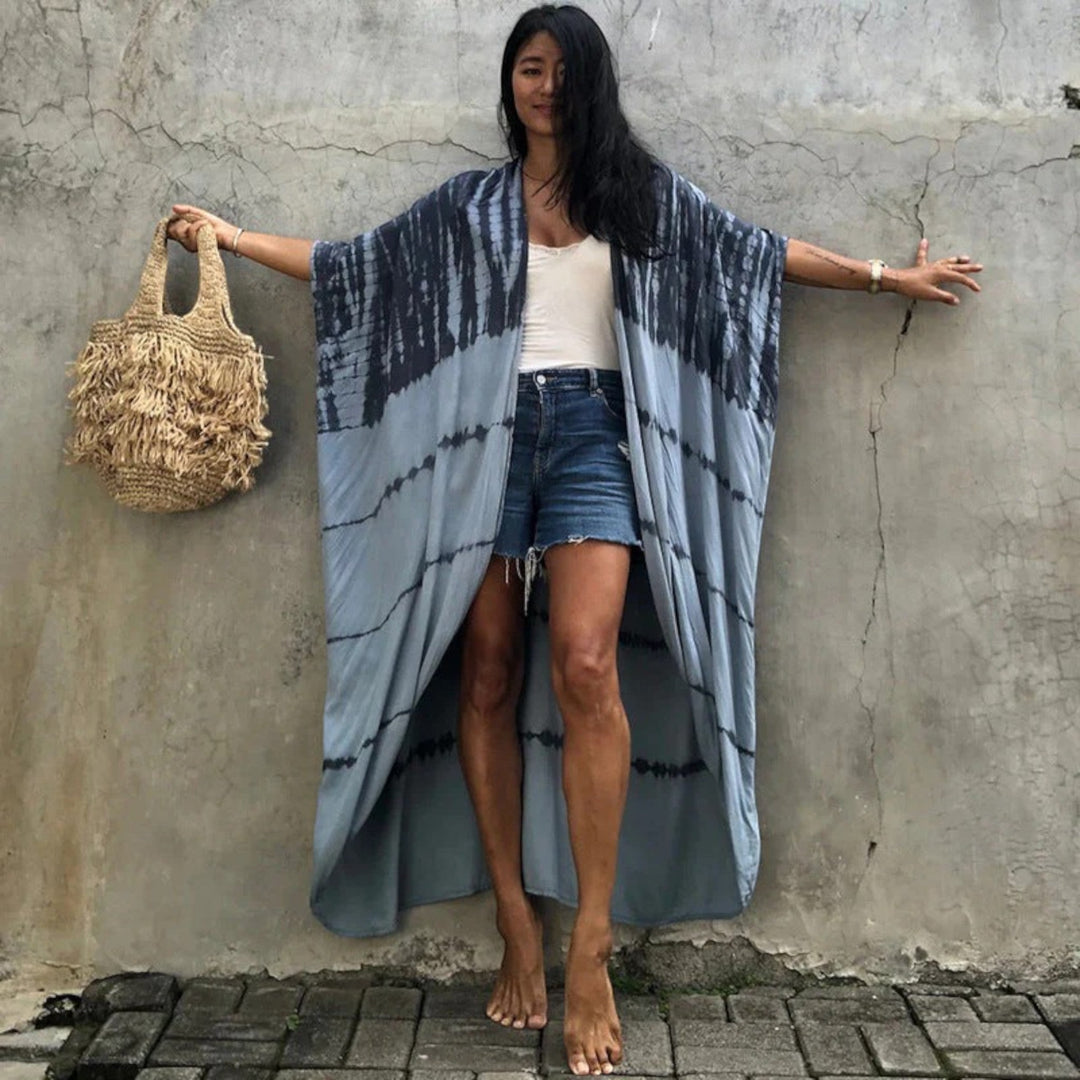 Női tie-dye mintás kimono takaró