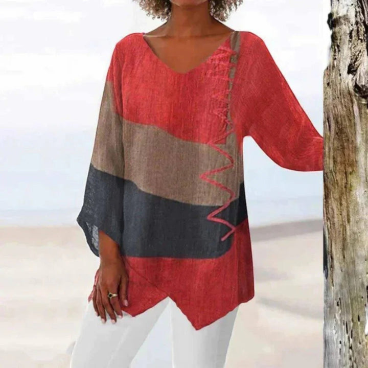 Calista | Camicetta Casual Con Scollo A V Da Donna | Manica Lunga