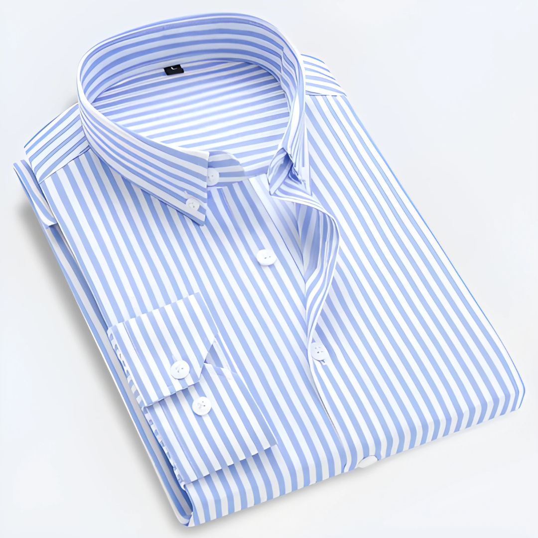 Men's Shirt With Button Closure | Striped Collar