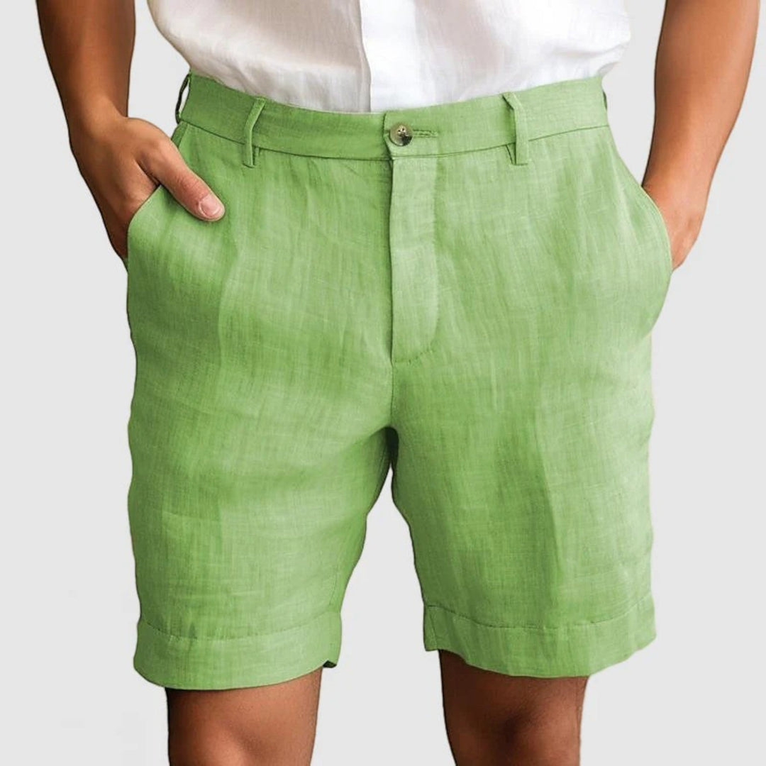 Pantalones cortos casuales con cierre de botones para hombre | verano