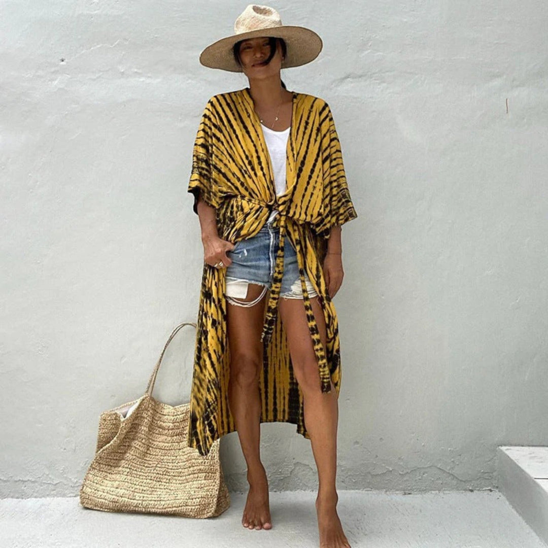 Női tie-dye mintás kimono takaró