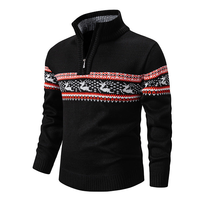 Samson Maglione Natalizio Uomo Half Zip – Tricot Caldo, Collo Alto & Vestibilità Confortevole