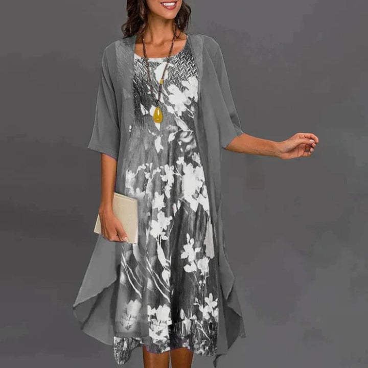 Maëlle | Elegancka sukienka damska w kwiaty z marynarką | Mini