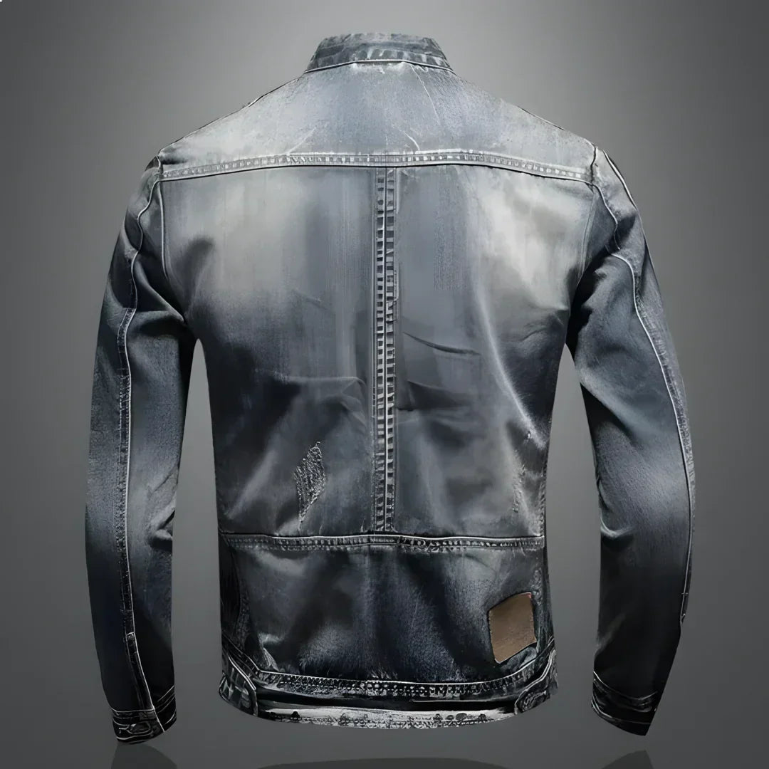 Veste d'hiver en cuir pour homme | Avec détail zip