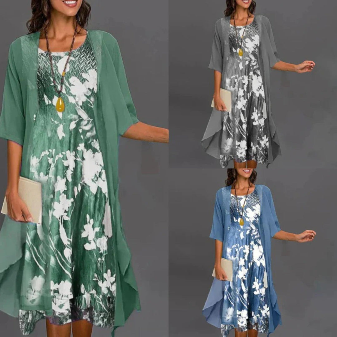 Maëlle | Elegancka sukienka damska w kwiaty z marynarką | Mini