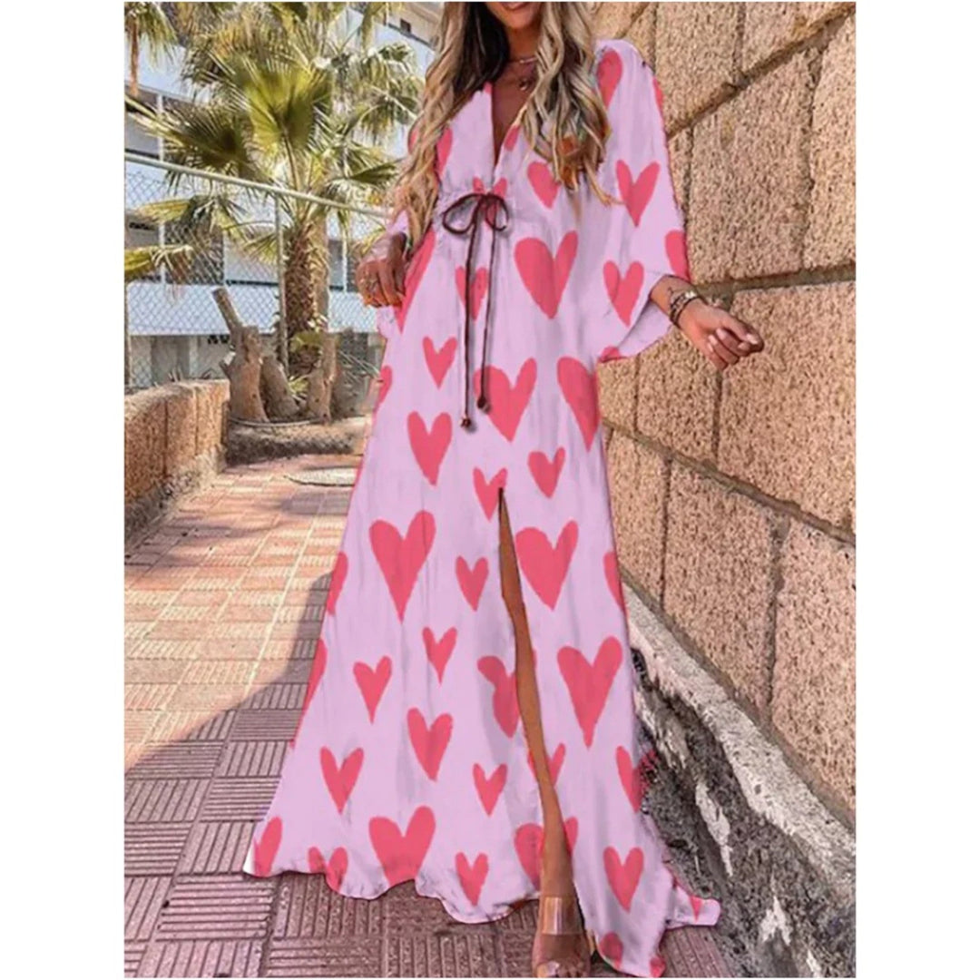 Elisa | Sukienka boho z dekoltem w serek dla kobiet | Maxi