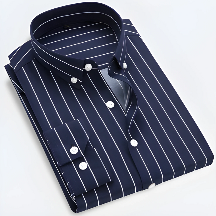 Men's Shirt With Button Closure | Striped Collar