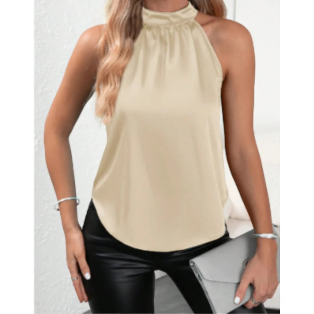 Amanda | Summer Blouse with Halter Neck for Women | Sleeveless