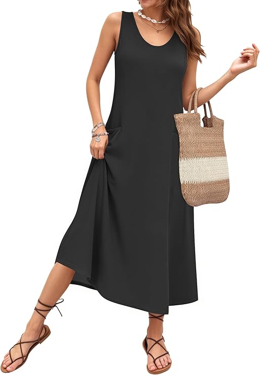 Vestido de Verano Elara para Mujer – Escote en U, Corte A-Line y Tejido Transpirable