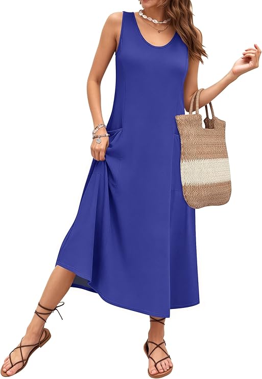 Vestido de Verano Elara para Mujer – Escote en U, Corte A-Line y Tejido Transpirable