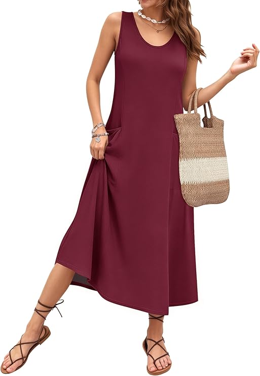 Vestido de Verano Elara para Mujer – Escote en U, Corte A-Line y Tejido Transpirable