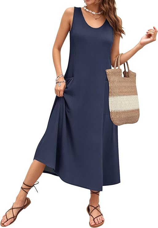 Vestido de Verano Elara para Mujer – Escote en U, Corte A-Line y Tejido Transpirable