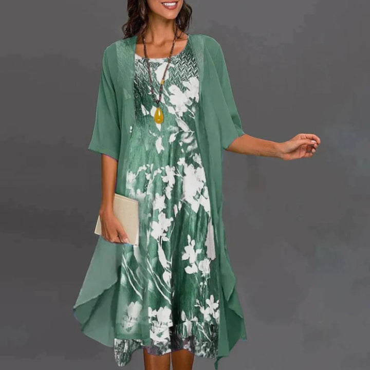 Maëlle | Elegancka sukienka damska w kwiaty z marynarką | Mini