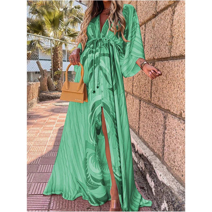 Elisa | Sukienka boho z dekoltem w serek dla kobiet | Maxi