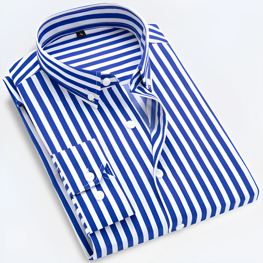Men's Shirt With Button Closure | Striped Collar