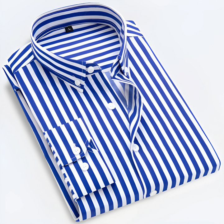 Men's Shirt With Button Closure | Striped Collar