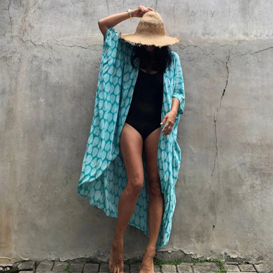 Női tie-dye mintás kimono takaró