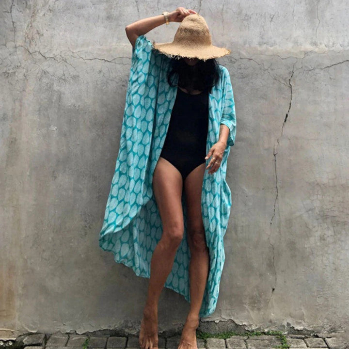 Női tie-dye mintás kimono takaró