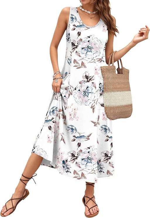 Vestido de Verano Elara para Mujer – Escote en U, Corte A-Line y Tejido Transpirable