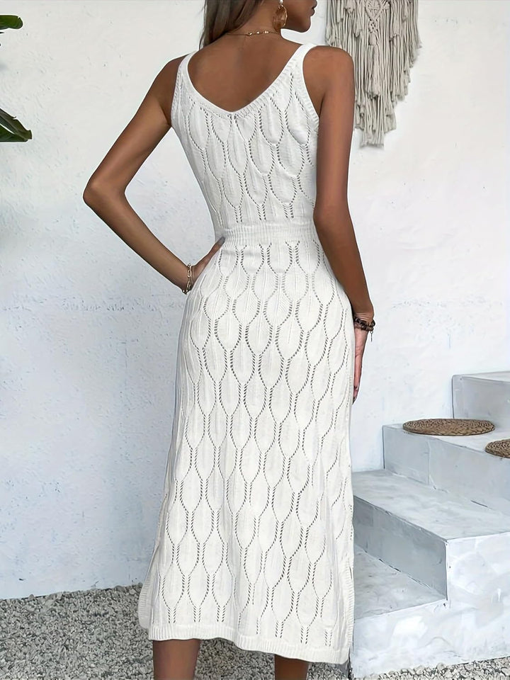 Vestido de Playa para Mujer Sienna – Crochet, Escote en V y Diseño Sin Mangas de Verano