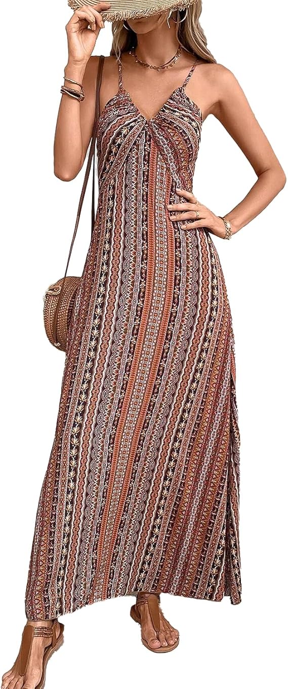 Isla Damen Maxikleid – Fließender Schnitt, Elastischer Stoff & Eleganter Stil