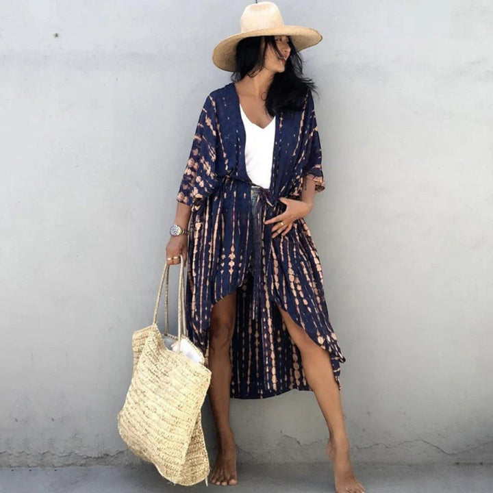 Női tie-dye mintás kimono takaró