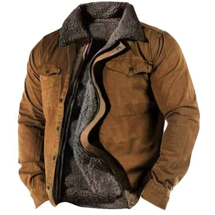 Veste d'hiver pour homme avec fermeture à boutons | Manches longues
