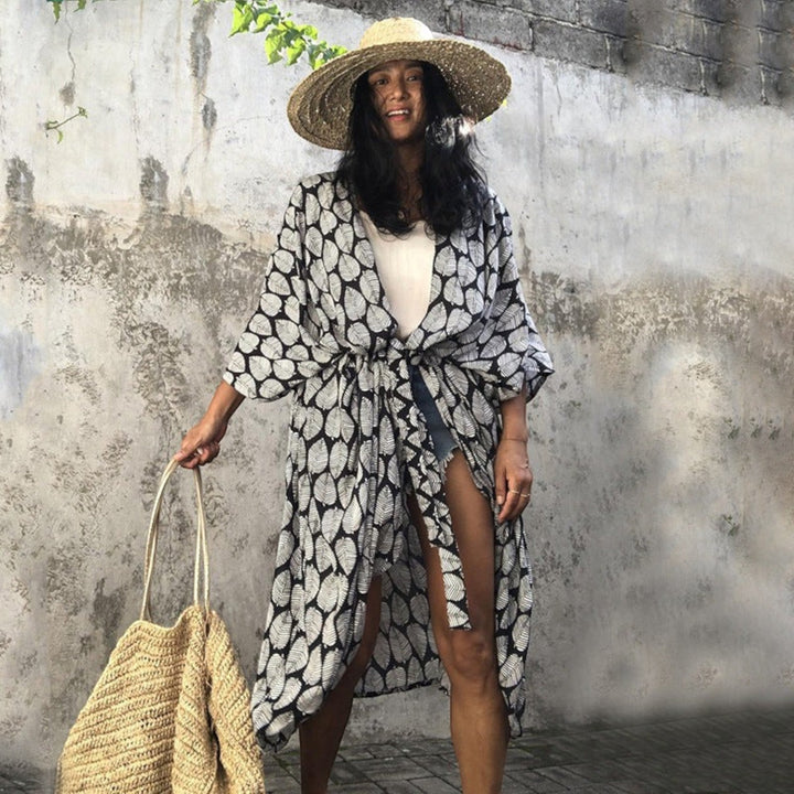 Női tie-dye mintás kimono takaró