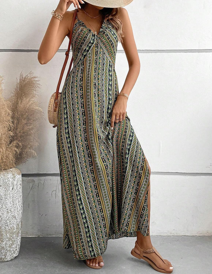 Isla Damen Maxikleid – Fließender Schnitt, Elastischer Stoff & Eleganter Stil