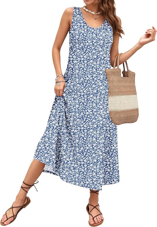 Vestido de Verano Elara para Mujer – Escote en U, Corte A-Line y Tejido Transpirable