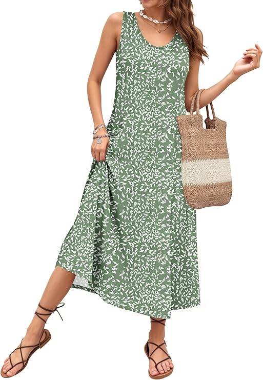 Vestido de Verano Elara para Mujer – Escote en U, Corte A-Line y Tejido Transpirable