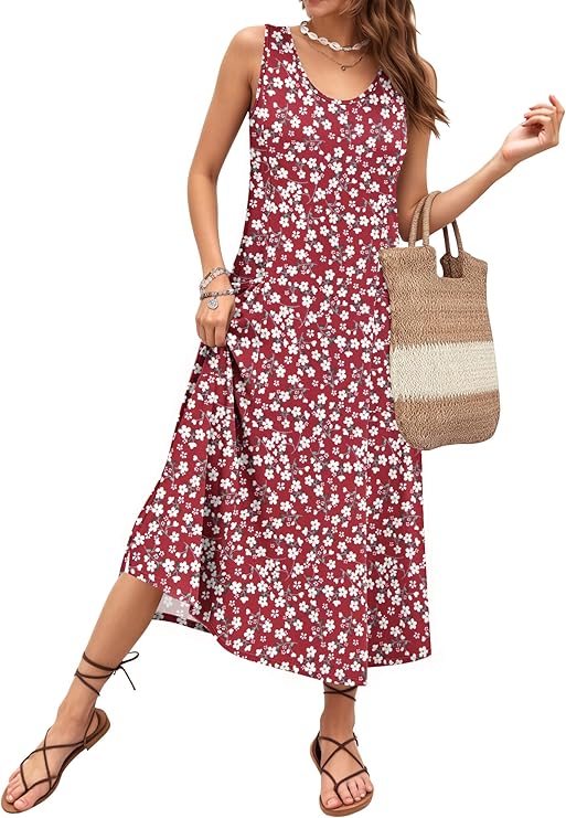 Vestido de Verano Elara para Mujer – Escote en U, Corte A-Line y Tejido Transpirable