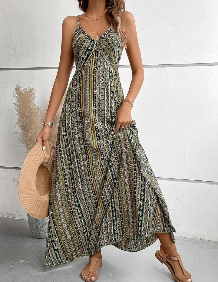 Isla Damen Maxikleid – Fließender Schnitt, Elastischer Stoff & Eleganter Stil